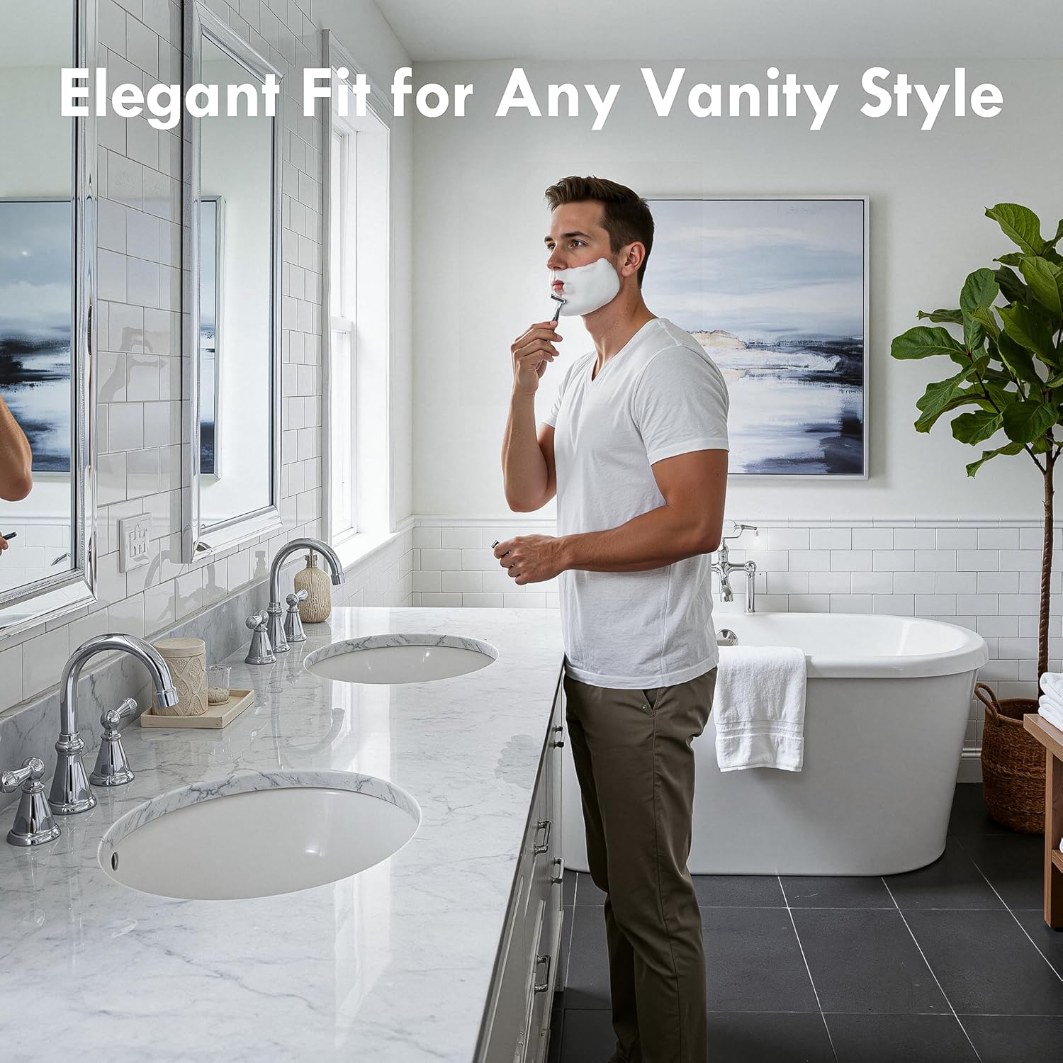 18.3" x 15.35" Oval Undermount Bathroom Sink, White Ceramic Glazed Basin