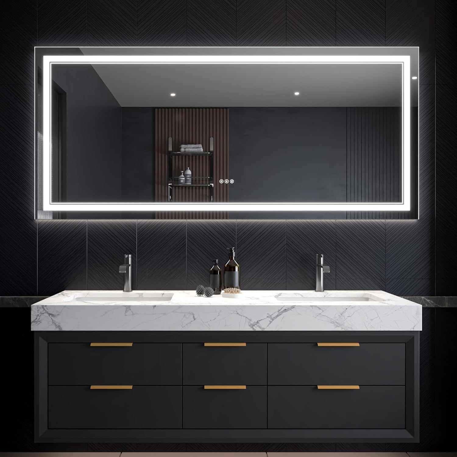 LED Bathroom Mirror – Anti-Fog, Dimmable Front & Backlit Wall Mirror 28” x 60"