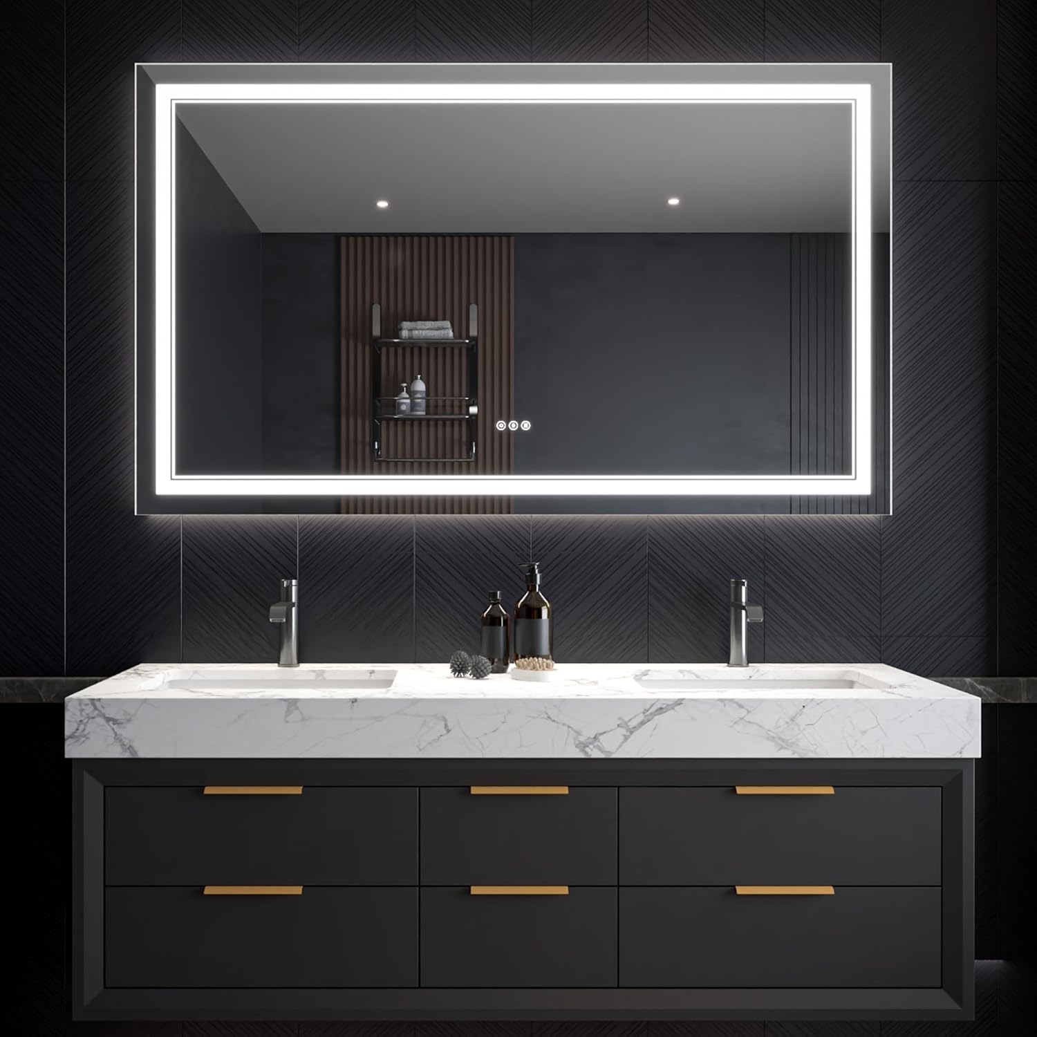 LED Bathroom Mirror – Anti-Fog, Dimmable Front & Backlit Wall Mirror 36” x 60"