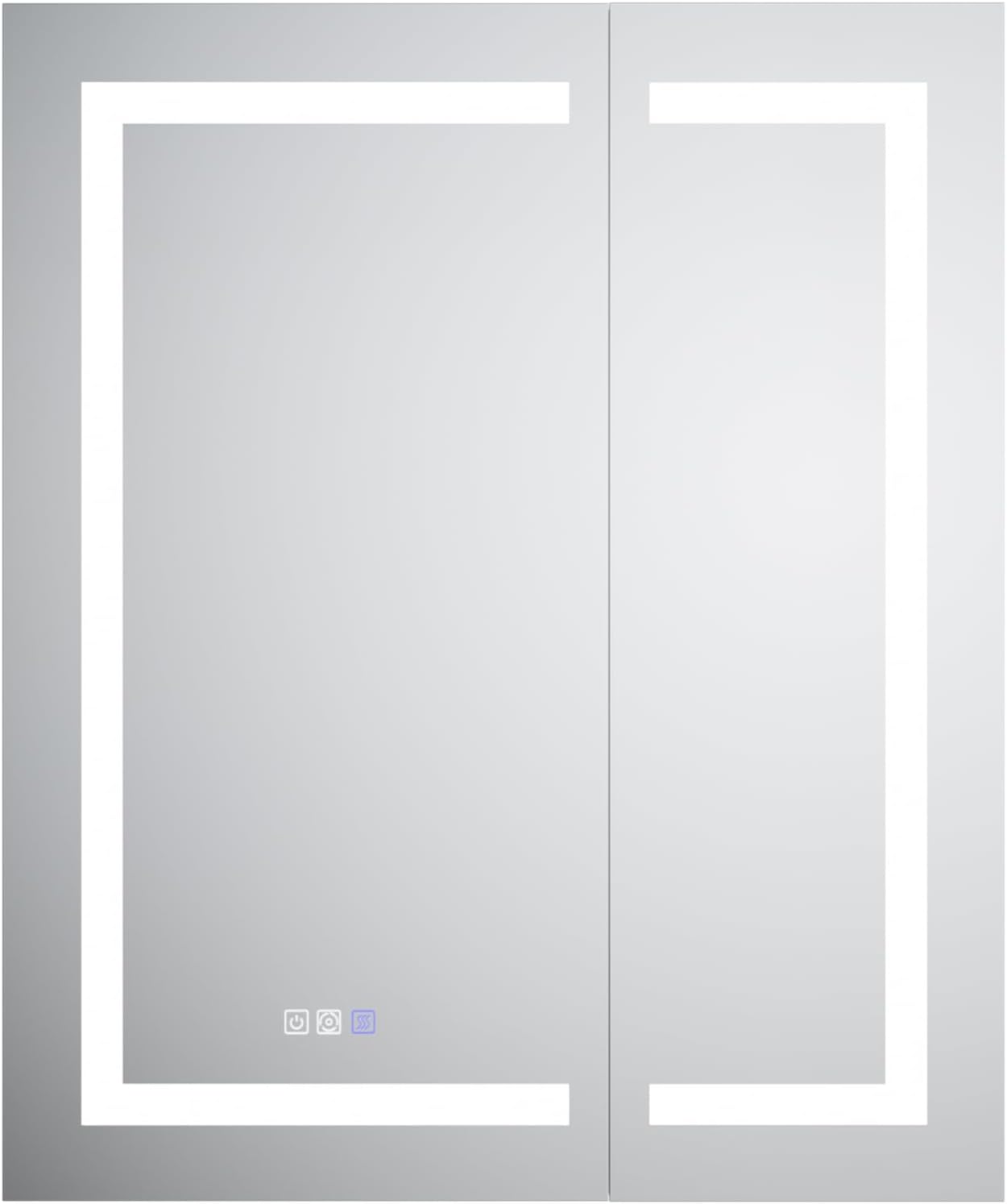 LED Medicine Cabinet with Anti-Fog Mirror, Dimmable Lighting & Built-In Outlets 30" x 36" Double Door