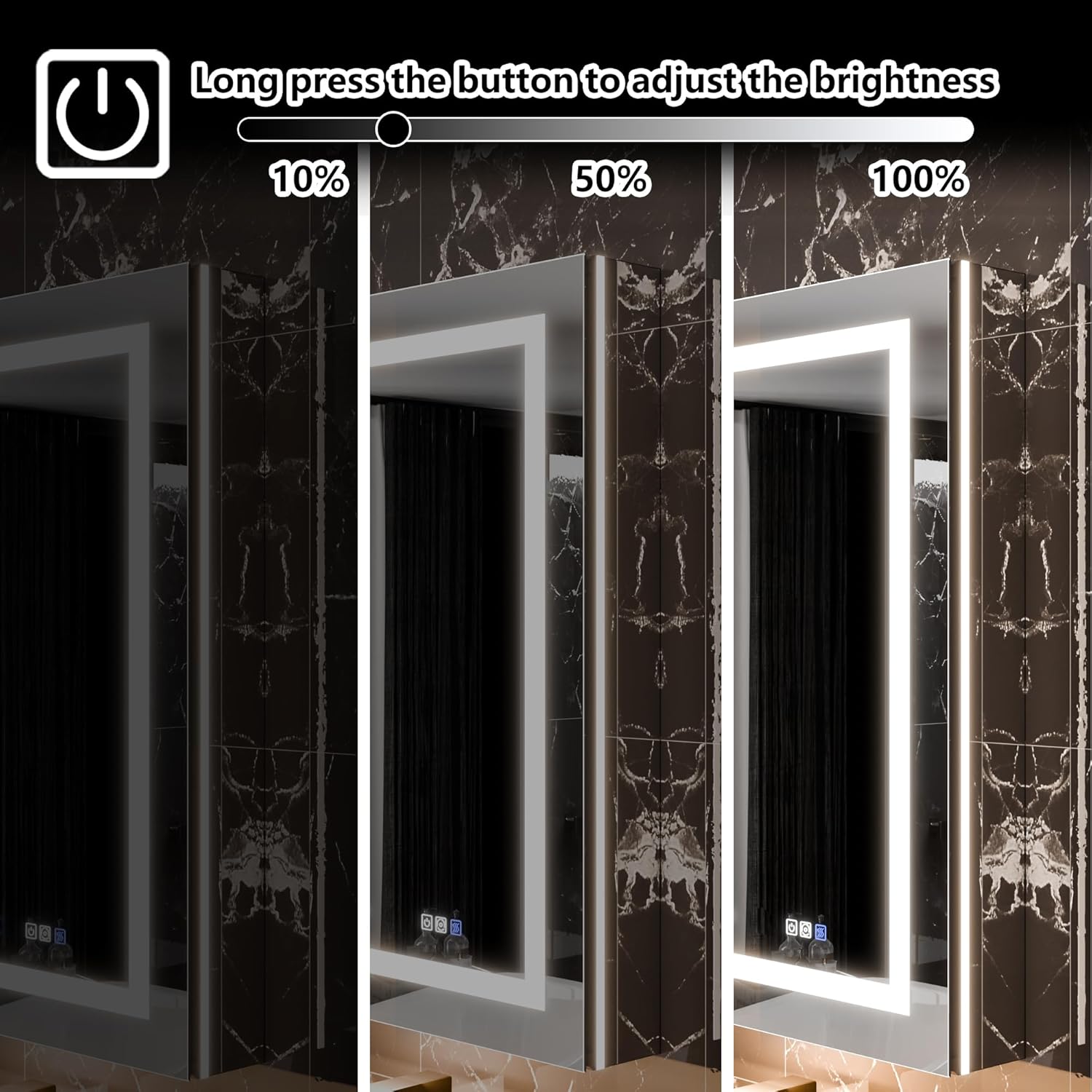 LED Medicine Cabinet with Anti-Fog Mirror, Dimmable Lighting & Built-In Outlets 42" x 36"