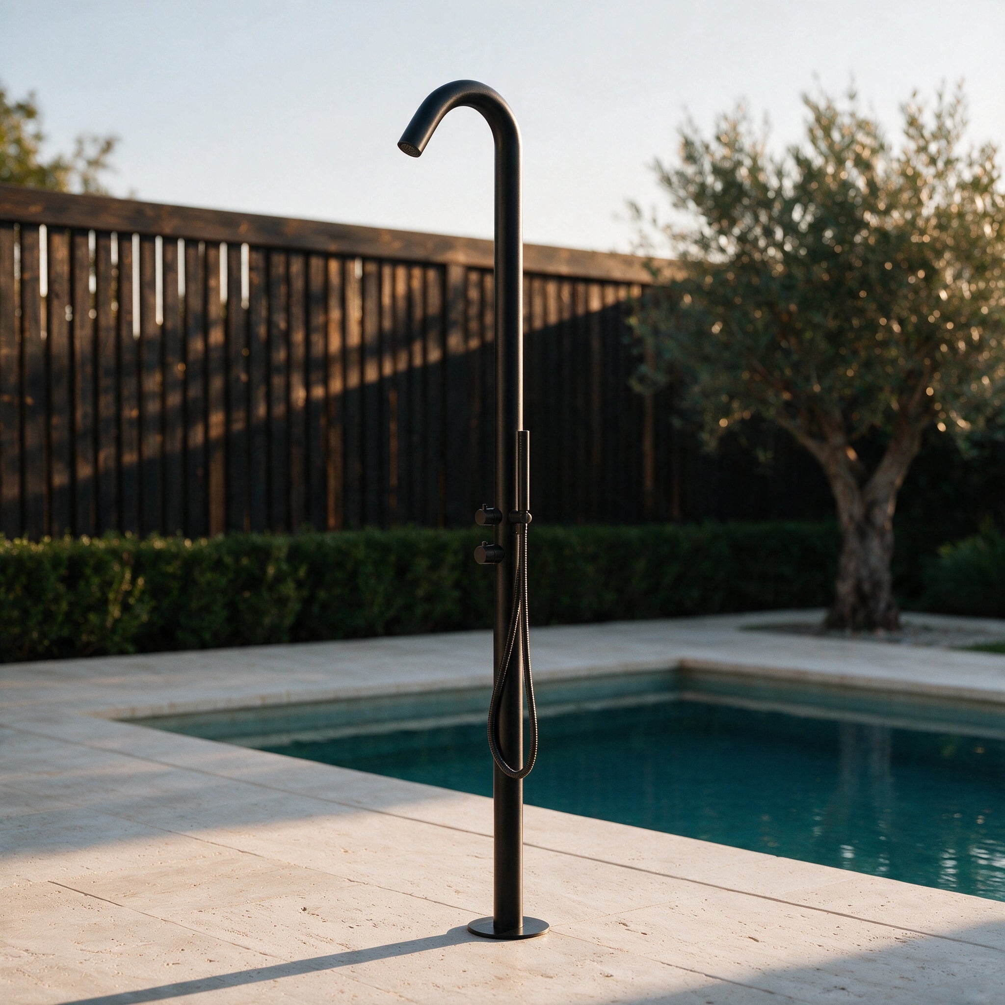 Freestanding Outdoor Shower Stainless Steel with Handheld Shower Matte Black