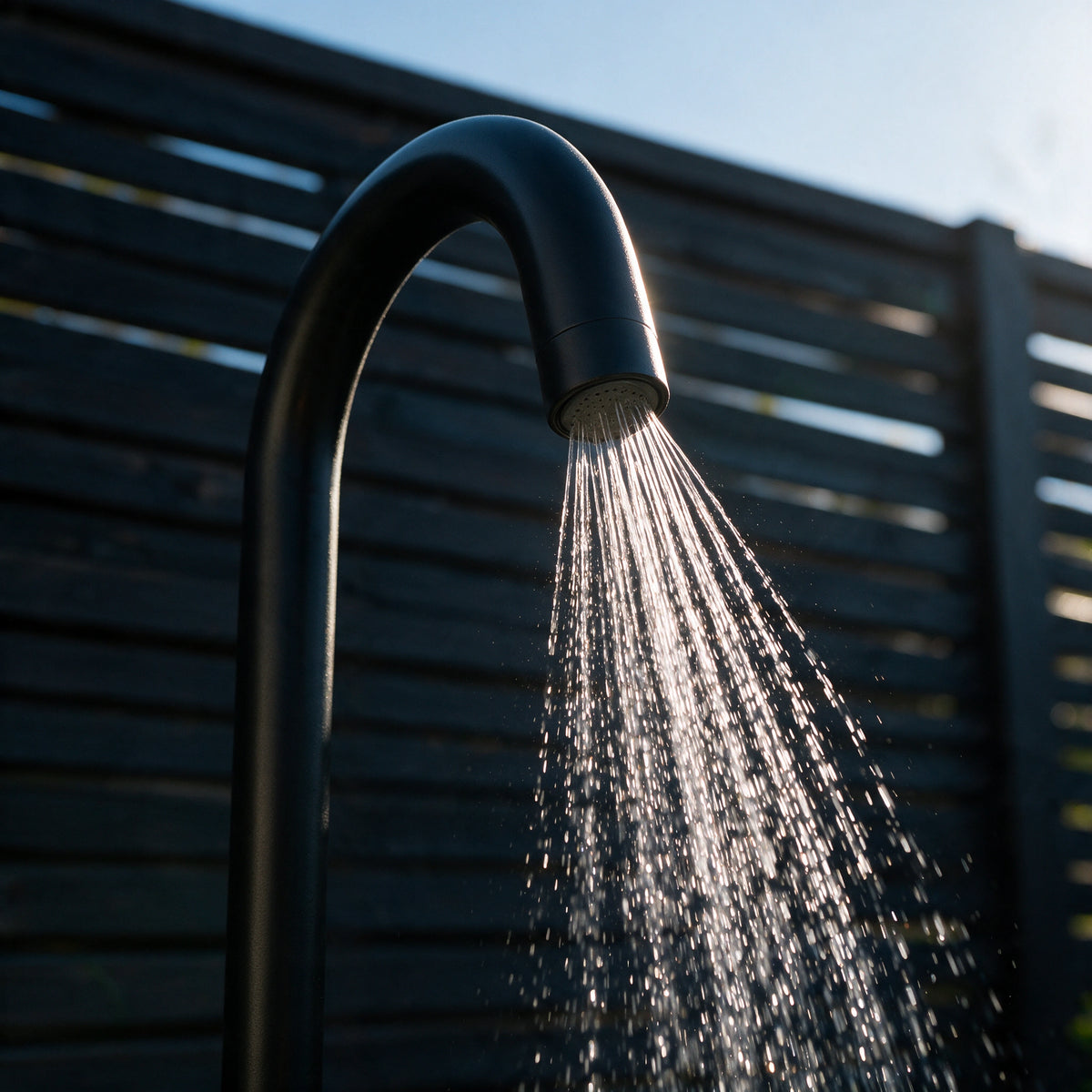 Freestanding Outdoor Shower Stainless Steel with Handheld Shower Matte Black