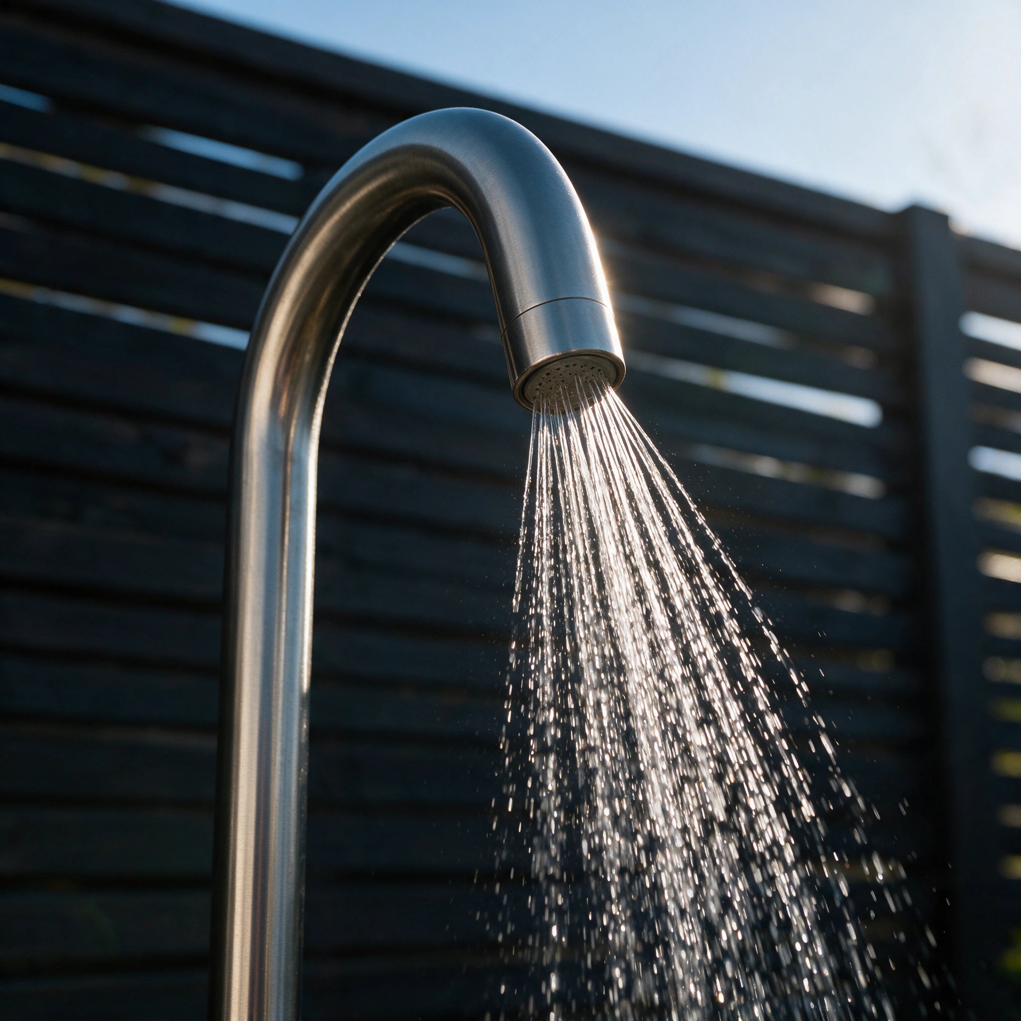Freestanding Outdoor Shower Stainless Steel with Handheld Shower Brushed