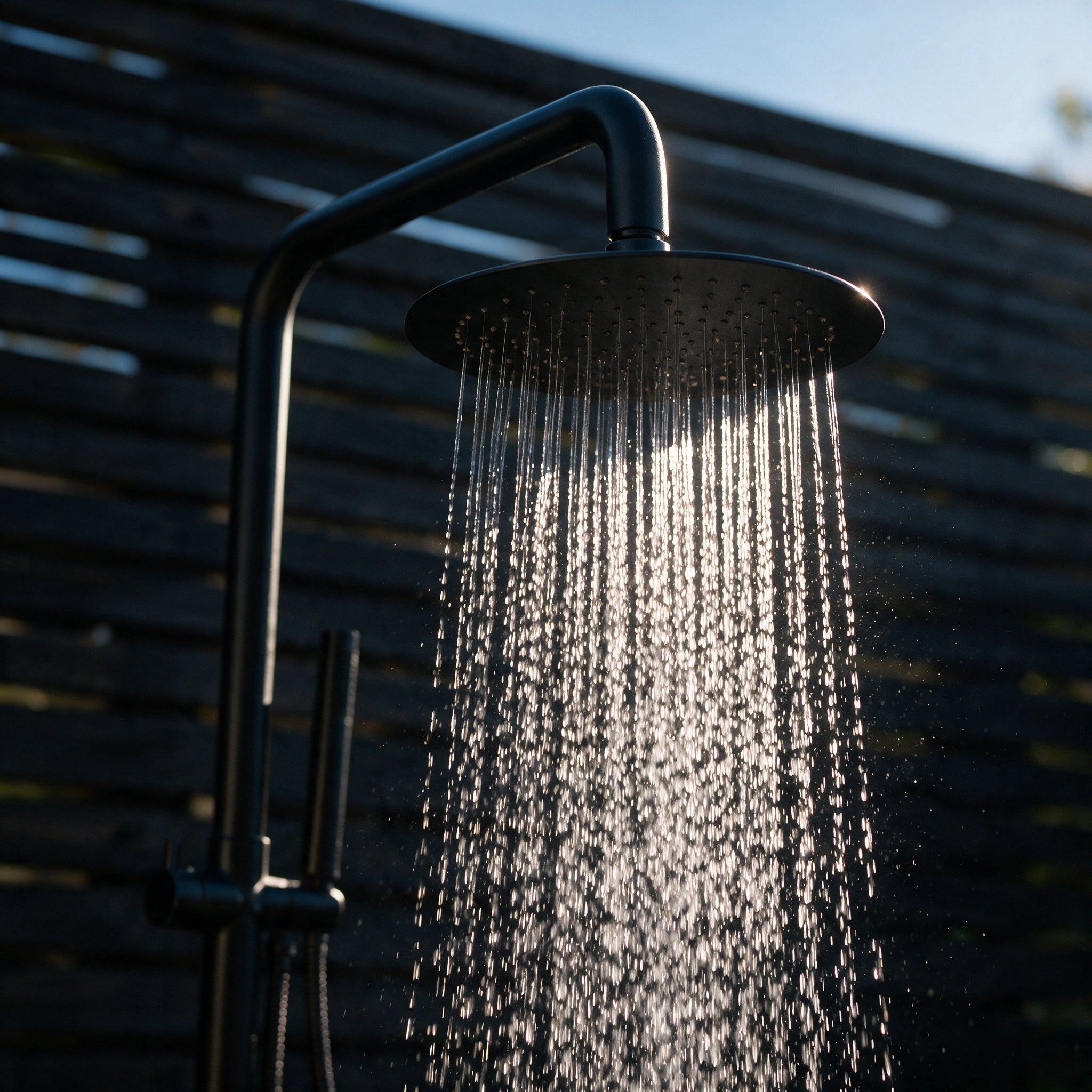 Freestanding Outdoor Shower, Stainless Steel Matte Black