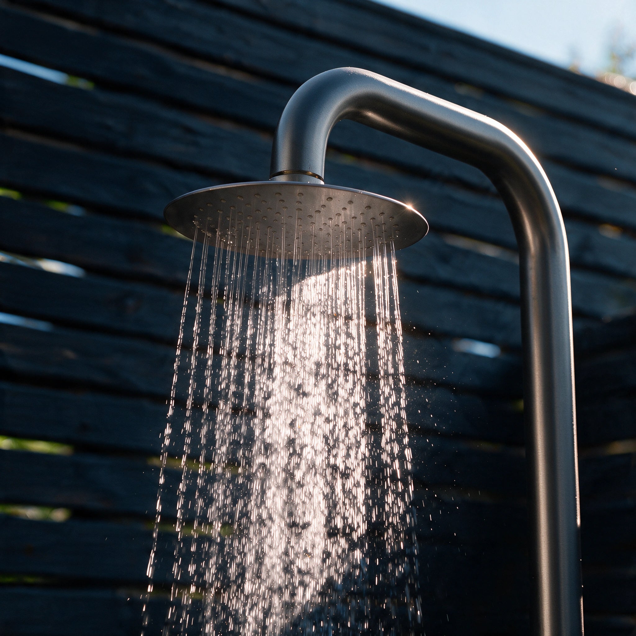 Freestanding Outdoor Shower Stainless Steel with Hand Shower Grey