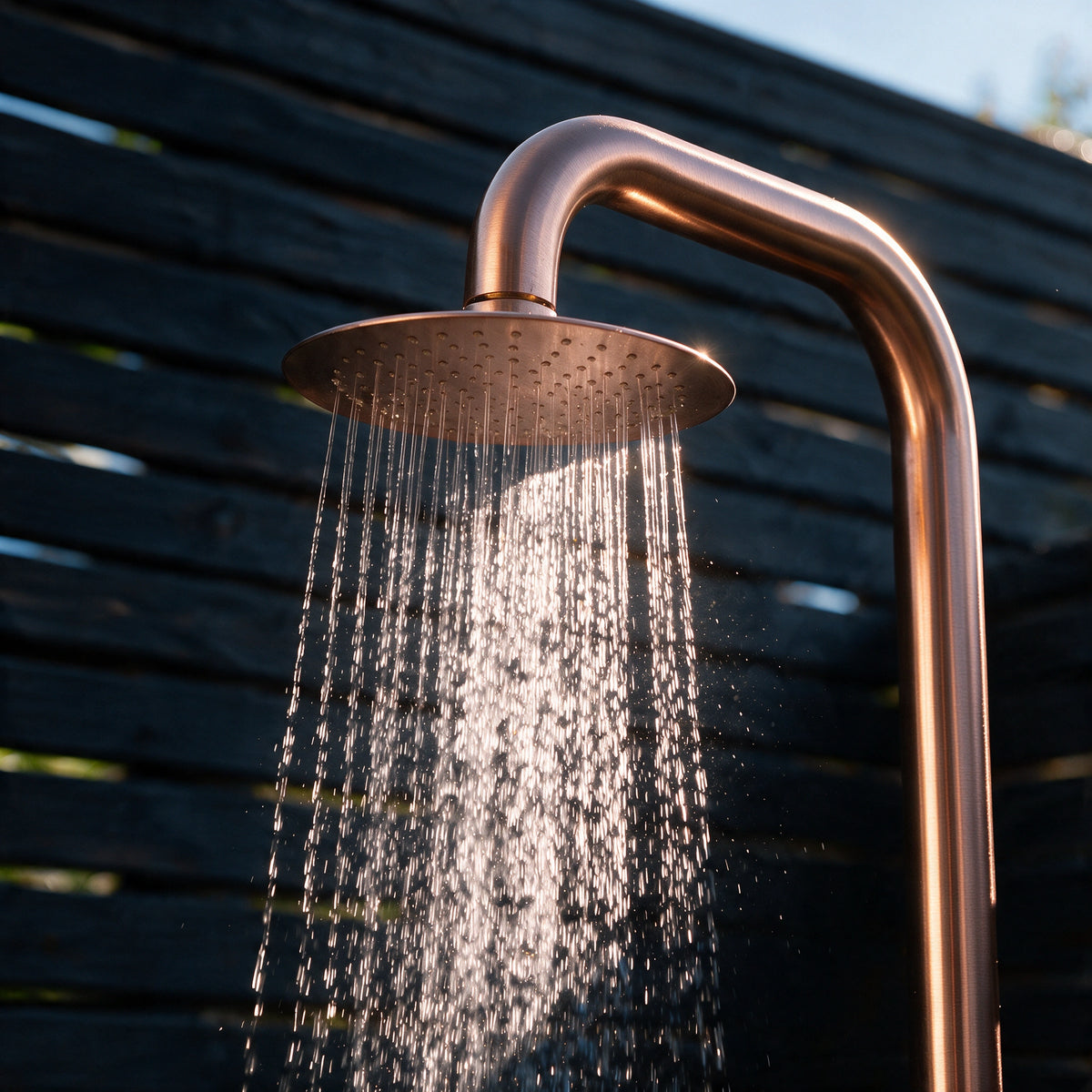 Freestanding Outdoor Shower Stainless Steel with Hand Shower Rose Gold