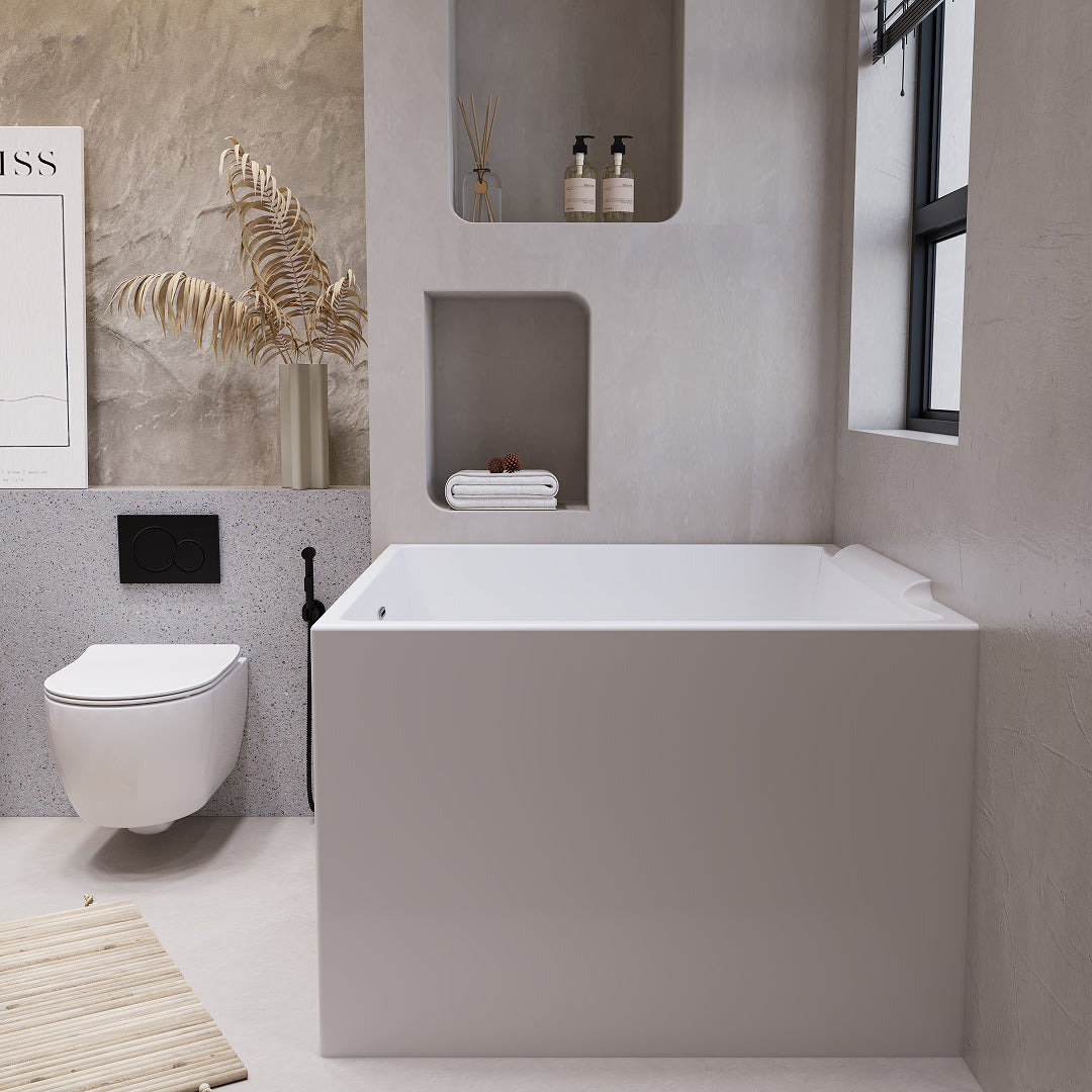 Freestanding Bathtub, 39" Square Acrylic, Contemporary Soaking Tub,UPC Certified Drain & Overflow Included