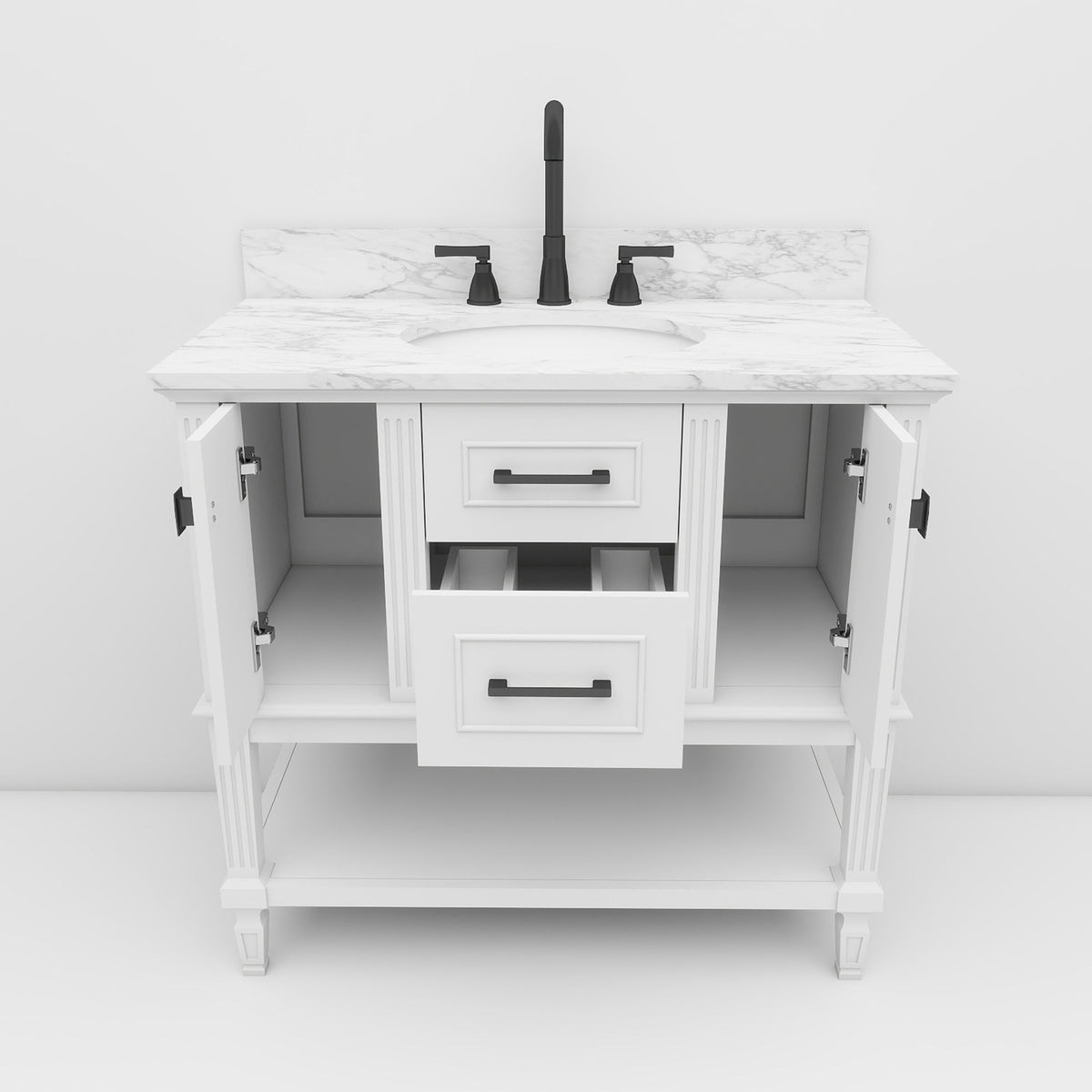 Bosun 36" Single Sink Freestanding Bath Vanity with Stone Top, Solid Wood, Soft-Close, Assembled