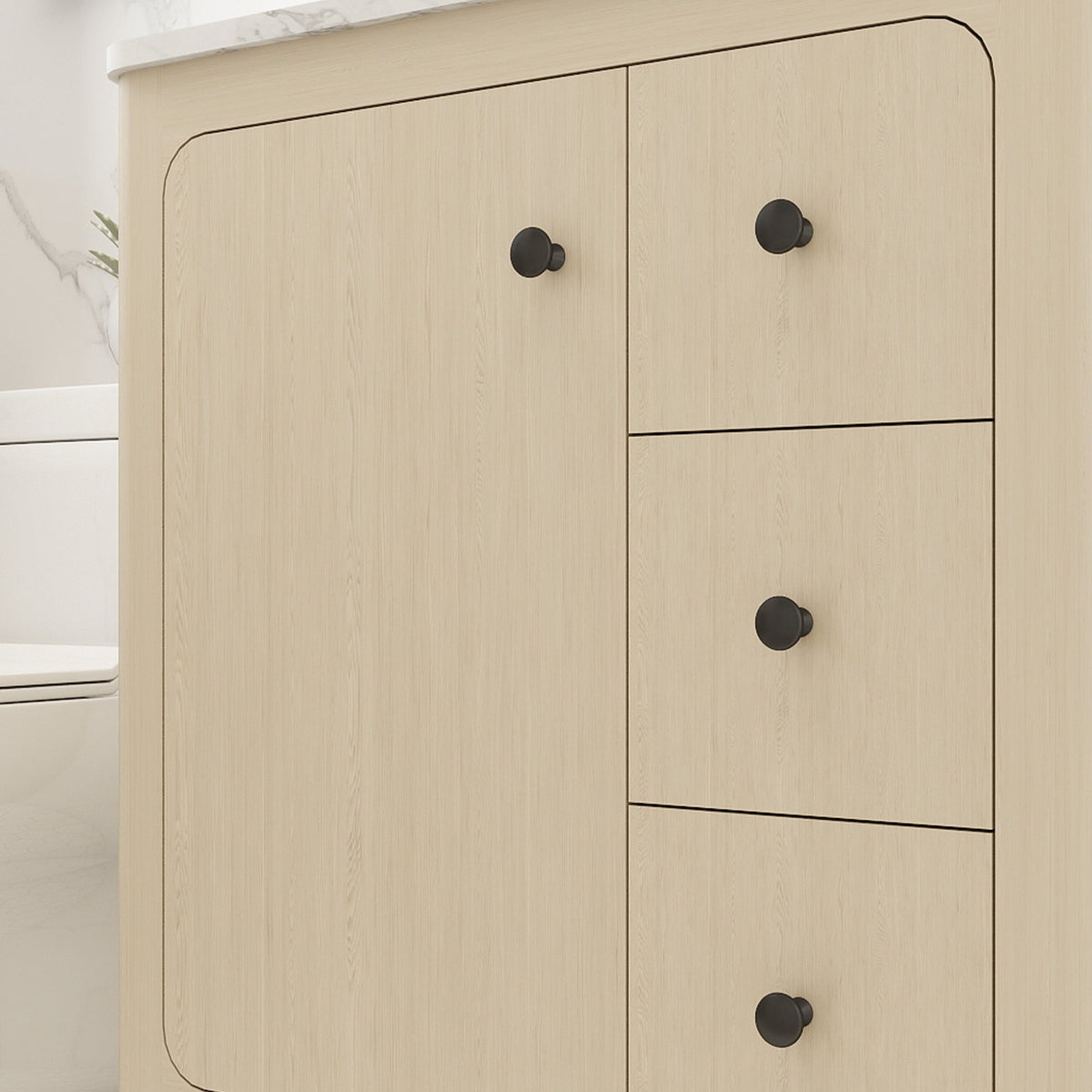 Canyon 30" Single Sink Freestanding Bath Vanity with Stone Top, Solid Wood, Soft-Close, Assembled