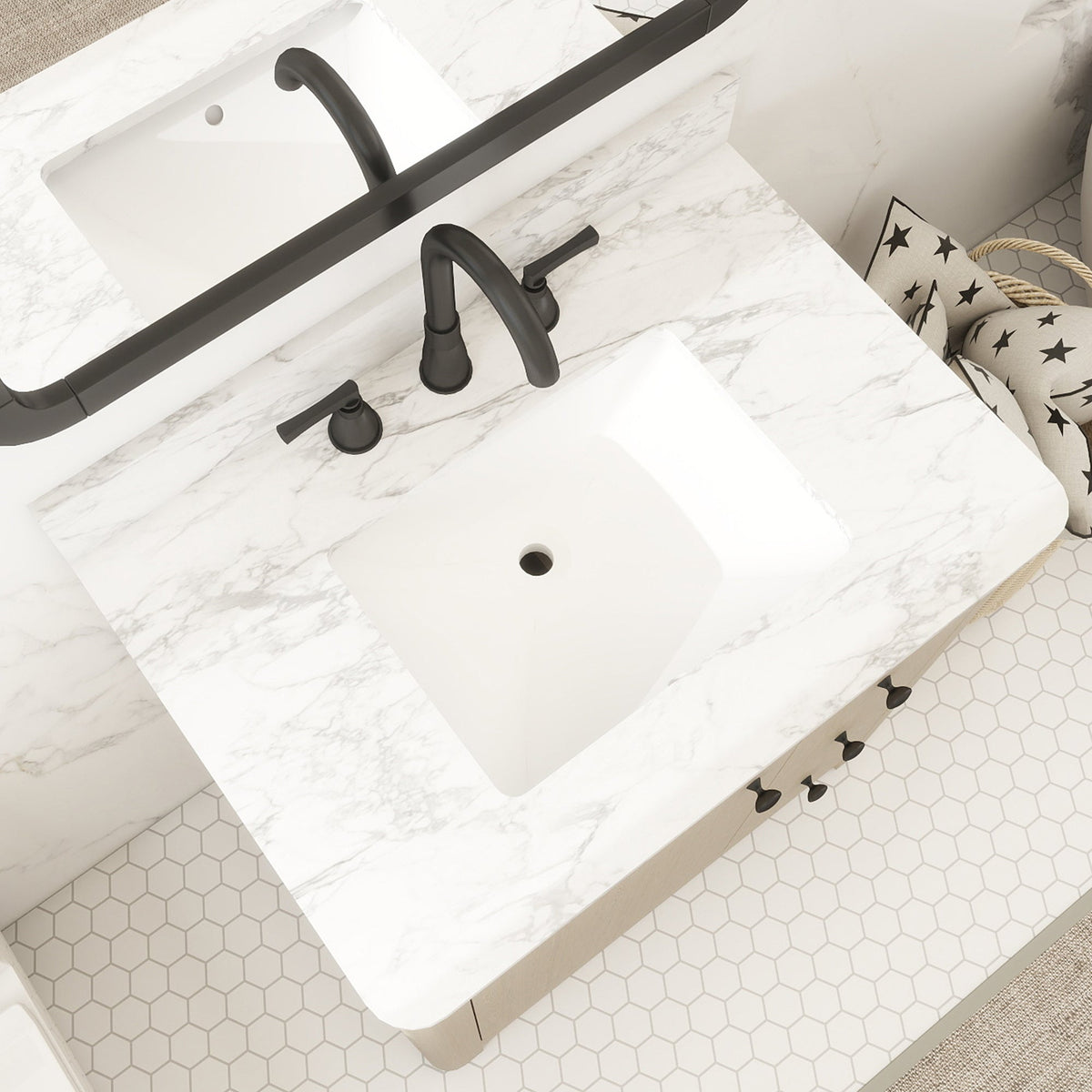 Canyon 30" Single Sink Freestanding Bath Vanity with Stone Top, Solid Wood, Soft-Close, Assembled