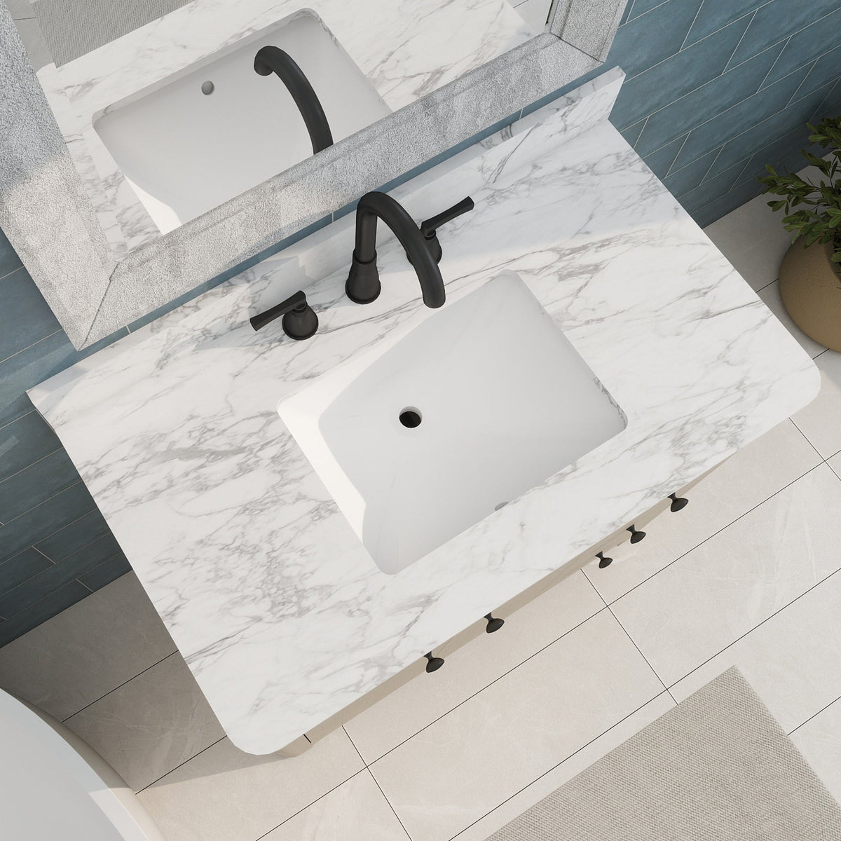 Canyon 36" Single Sink Freestanding Bath Vanity with Stone Top, Solid Wood, Soft-Close, Assembled