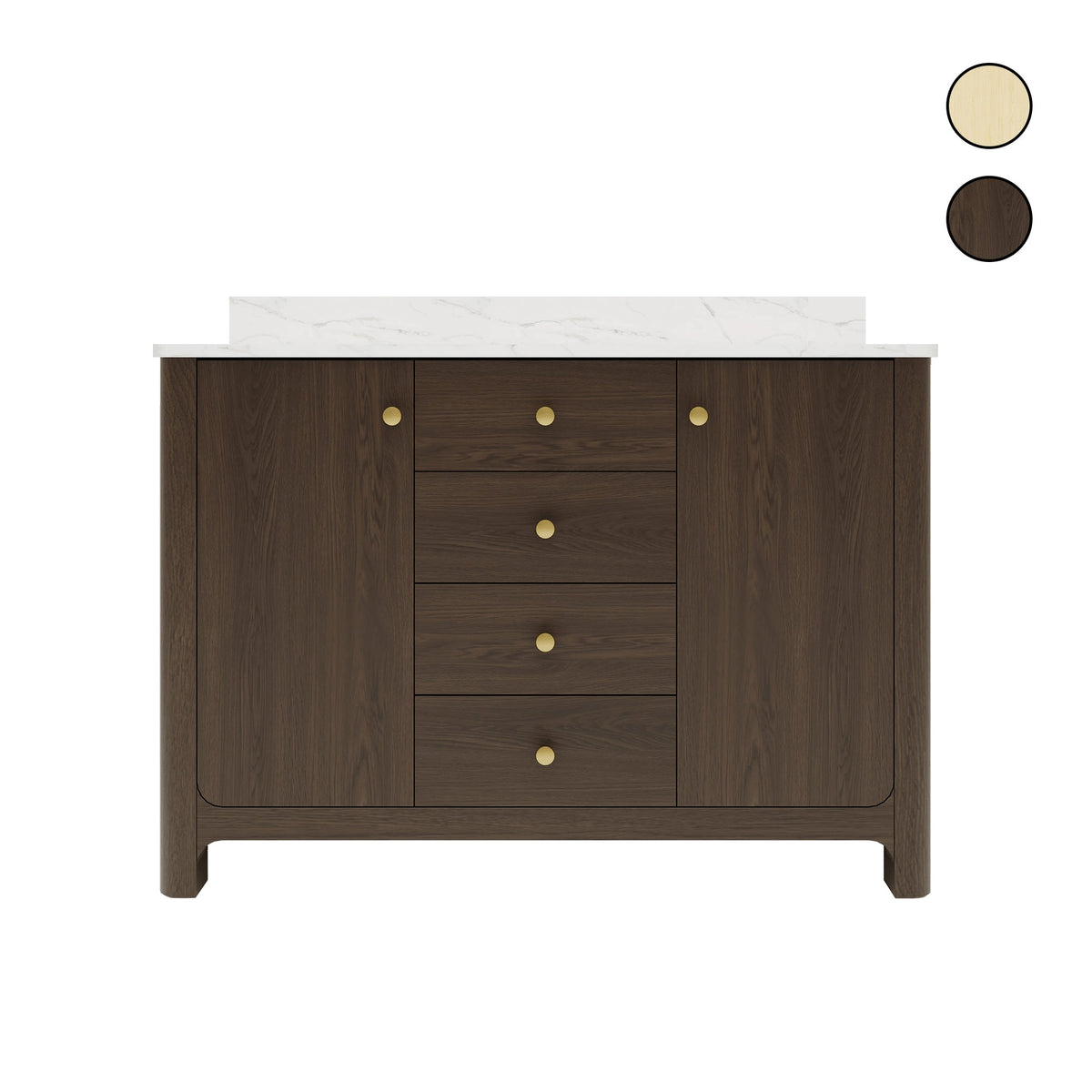 Canyon 48" Single Sink Freestanding Bath Vanity with Stone Top, Solid Wood, Soft-Close, Assembled