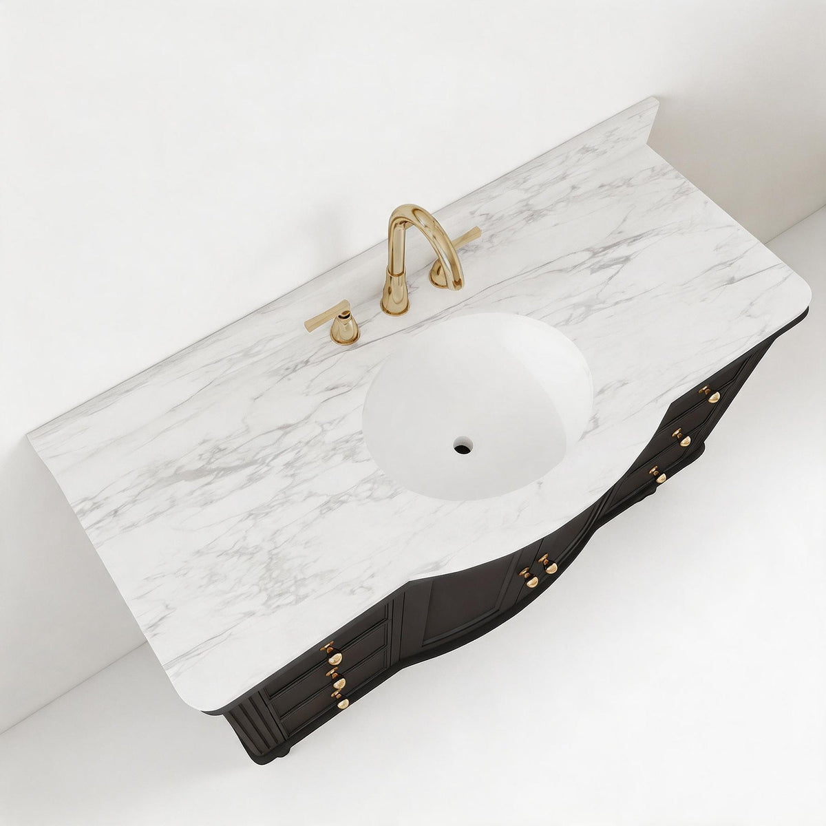 Elara 48" Single Sink Freestanding Bath Vanity with Stone Top, Solid Wood, Soft-Close, Assembled