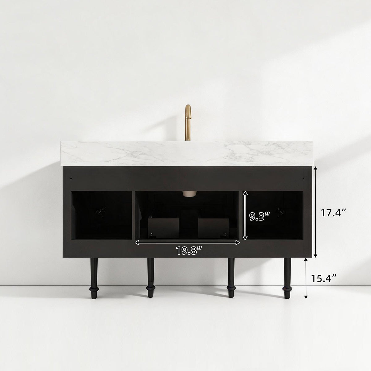 Modish 48" Single Sink Freestanding/Floating Bath Vanity with Stone Top, Solid Wood, Soft-Close, Assembled