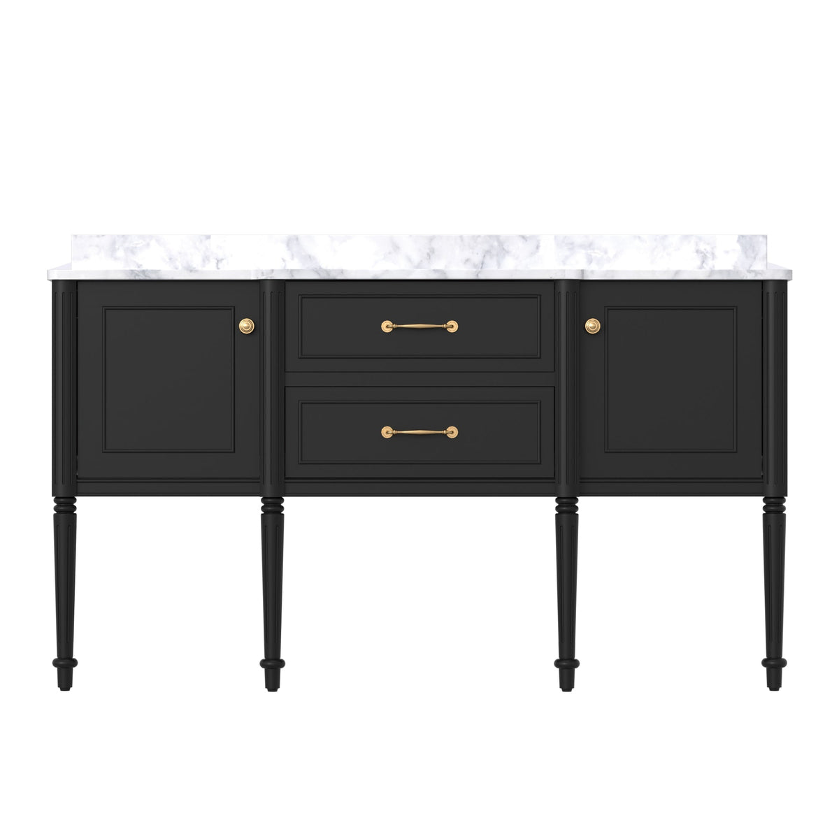Modish 60" Single Sink Freestanding/Floating Bath Vanity with Stone Top, Solid Wood, Soft-Close, Assembled