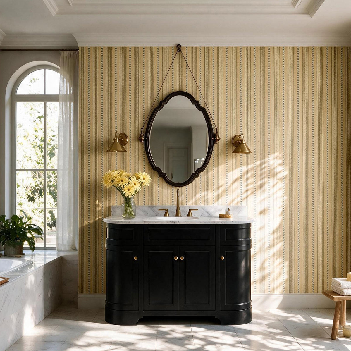 Opuluxe 48" Single Sink Freestanding Bath Vanity with Stone Top, Solid Wood, Soft-Close, Assembled