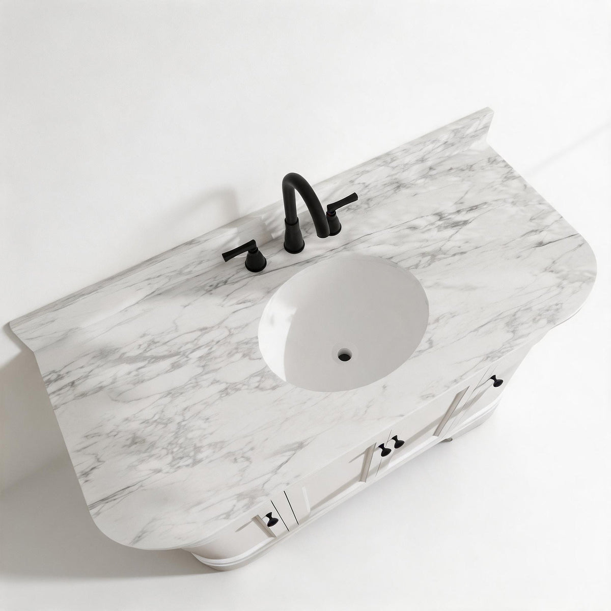 Opuluxe 48" Single Sink Freestanding Bath Vanity with Stone Top, Solid Wood, Soft-Close, Assembled