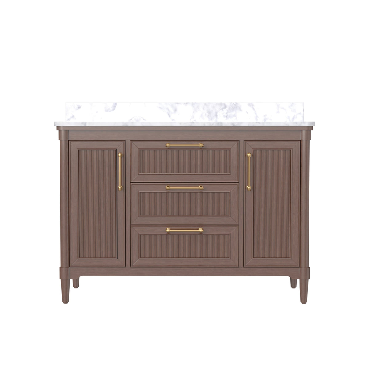 Vantara 48" Single Sink Freestanding Bath Vanity with Stone Top, Solid Wood, Soft-Close, Assembled