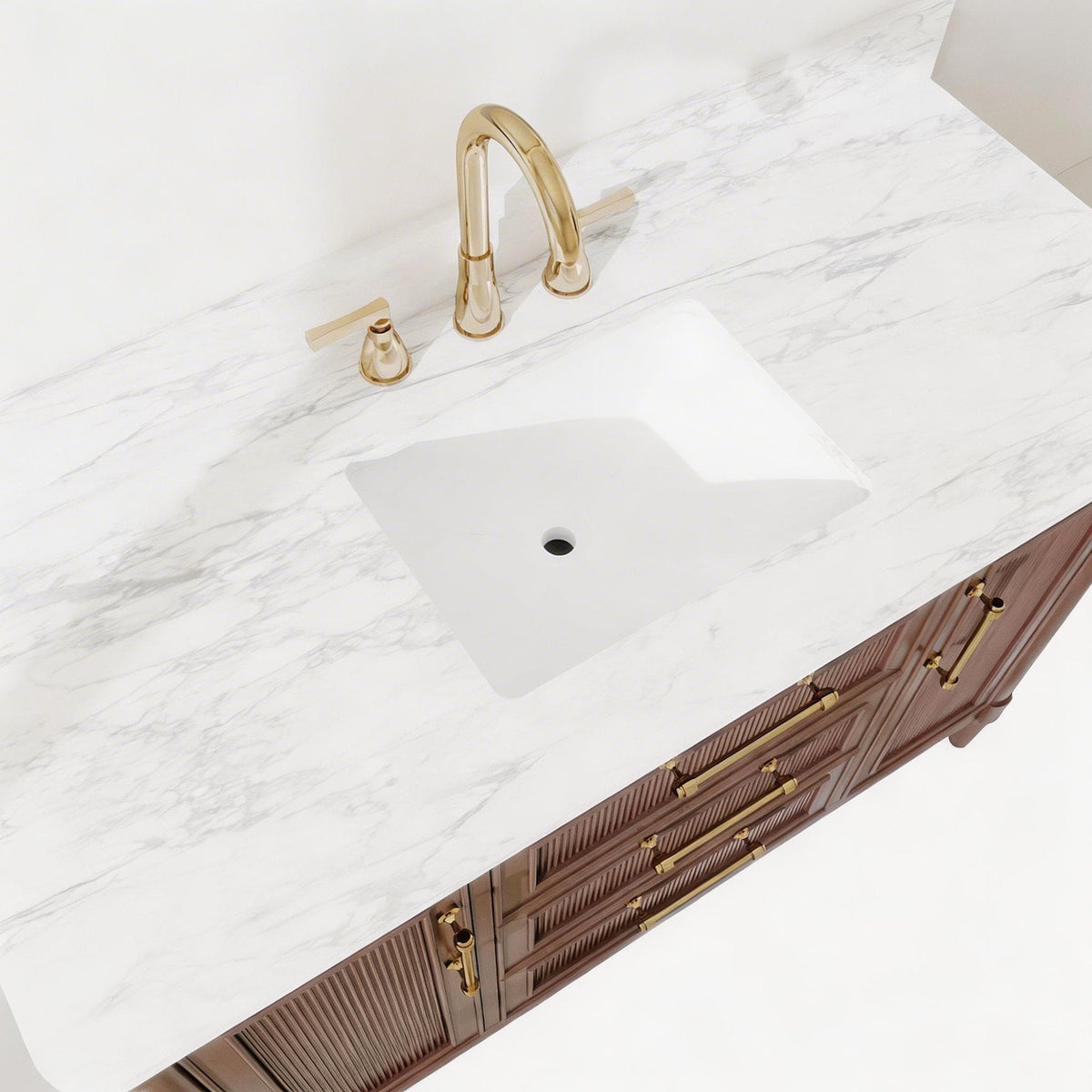 Vantara 48" Single Sink Freestanding Bath Vanity with Stone Top, Solid Wood, Soft-Close, Assembled