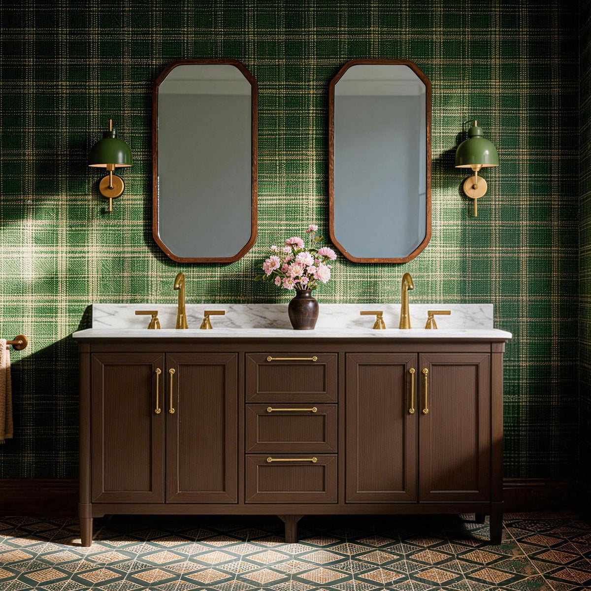 Vantara 60" Double Sink Freestanding Bath Vanity with Stone Top, Solid Wood, Soft-Close, Assembled