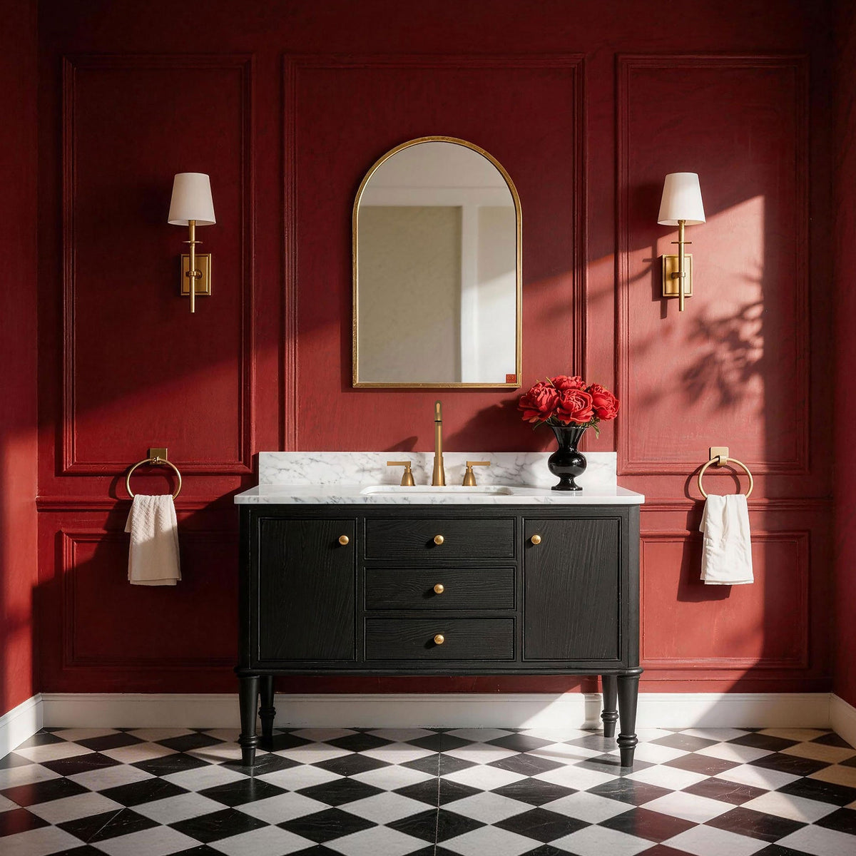 Verve 48" Single Sink Freestanding Bath Vanity with Stone Top, Solid Wood, Soft-Close, Assembled