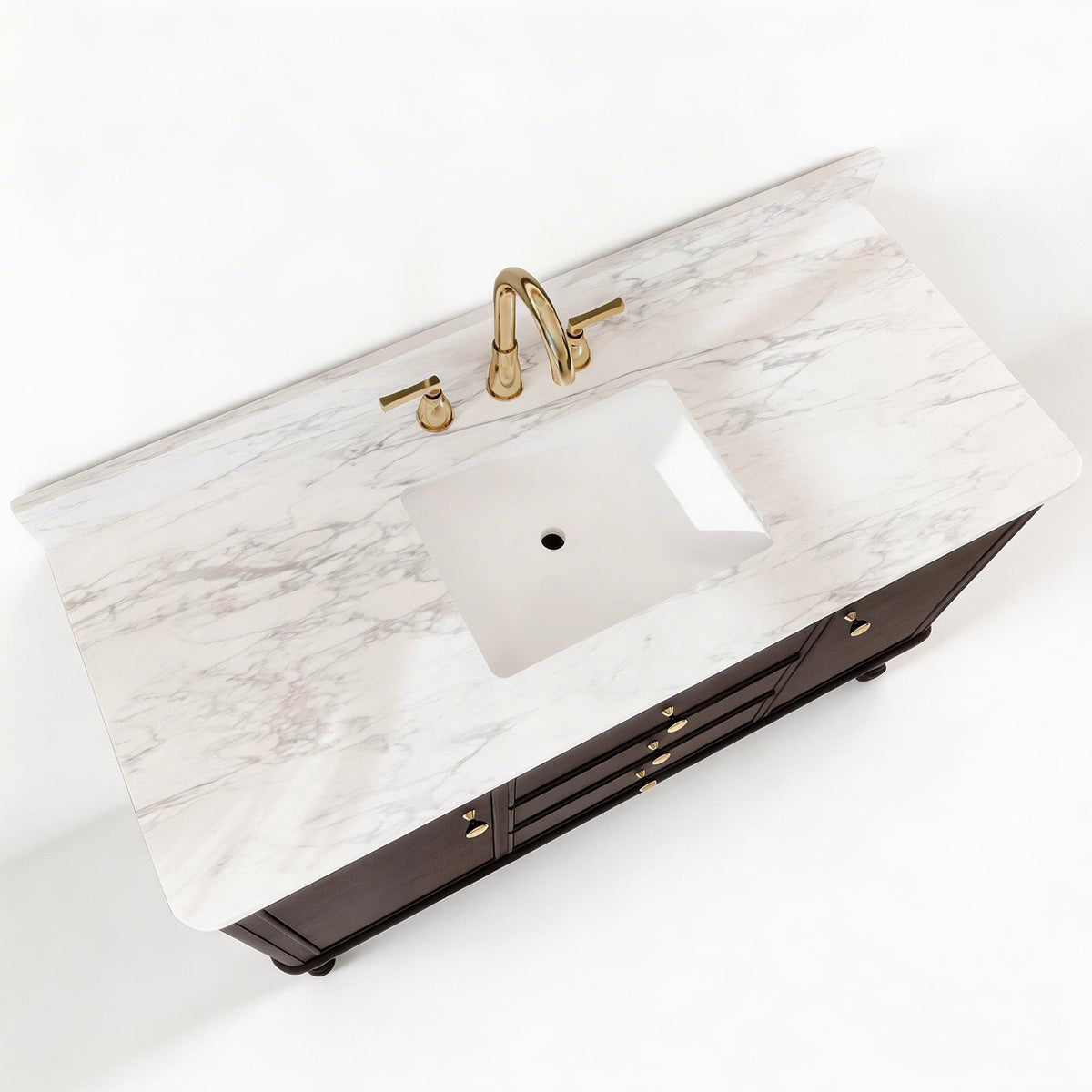 Verve 48" Single Sink Freestanding Bath Vanity with Stone Top, Solid Wood, Soft-Close, Assembled