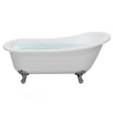 HEATGENE Acrylic Freestanding Soaking Tub, UPC Certified, Drain & Overflow Assembly Included HG9002