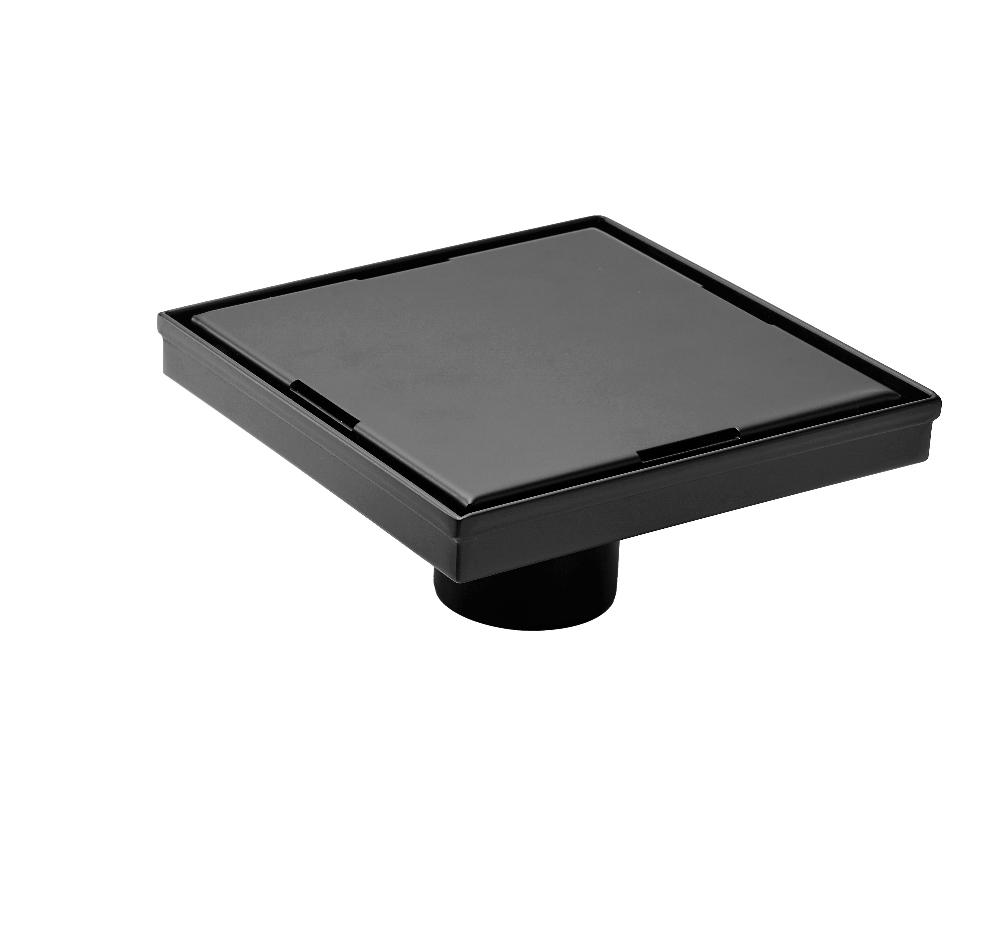 4~ Tile-In Square Shower Drain in Black Stainless DT062412-KS