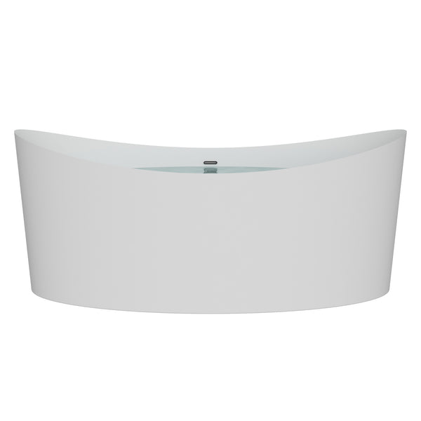 HEATGENE 68.5 Inches Acrylic Freestanding Soaking Tub, UPC Certified, Drain & Overflow Assembly Included HG699