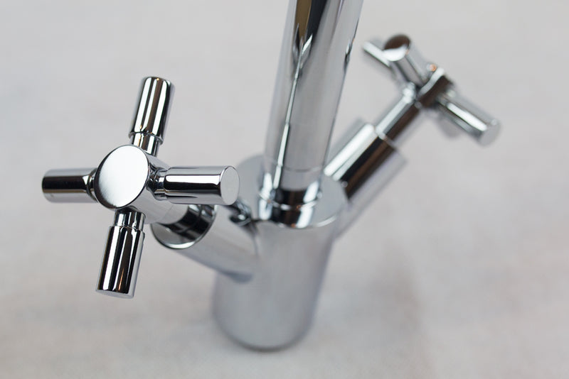 Kitchen Faucet Double Handles Swivel Spout Sink Faucets