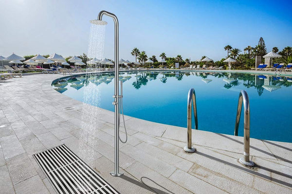 HEATGENE Stainless Steel Freestanding Outdoor Shower for Outside/Swimming Pools - Brushed -  HG9008