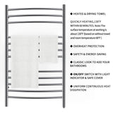 Towel Warmer 12 Curved Bar 24"x40" Hardwired/Plug-in