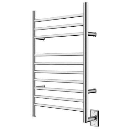 Towel Warmer 10 Straight Bar 20"x32" Wall-Mounted, Hard-Wired Brushed Polish