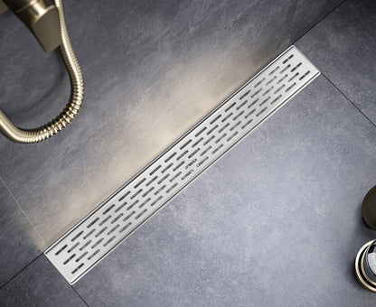 Linear Floor Drain with Removable Decorative Cover, Stainless Steel 24"/36"/48"