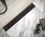 HEATGENE 24"/36" Stainless Steel Linear Rectangle Shower Floor Drain with Removable Decorative Cover, Venetian Bronze HB-LDM-VB