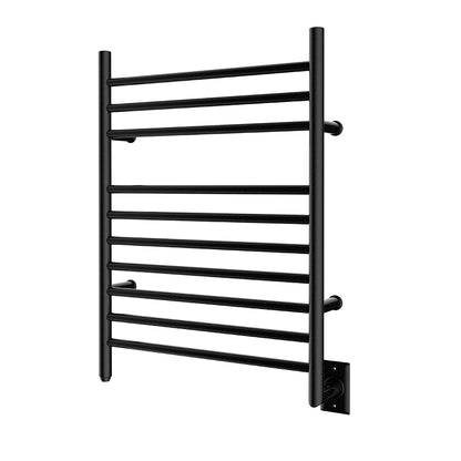 Towel Warmer 10 Bar Hardwired, 24"x32", Wall Mounted Matte Black