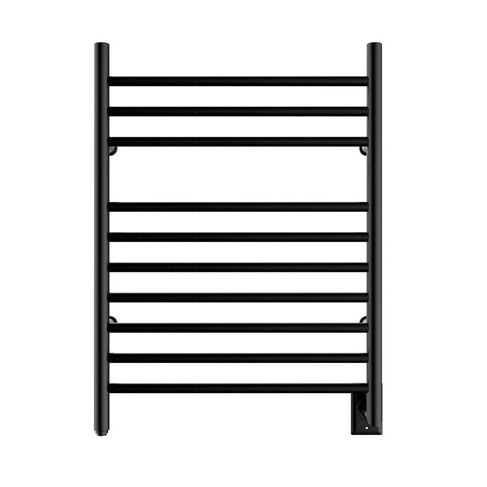 Towel Warmer 10 Bar Hardwired, 24"x32", Wall Mounted Matte Black