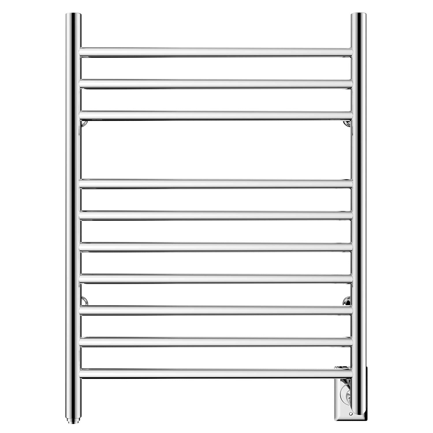 Towel Warmer 10 Bar Hardwired, 24"x32", Wall Mounted Mirror Polish