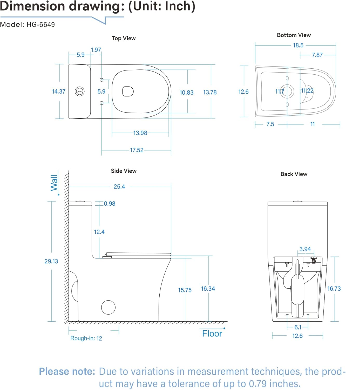 12 in Rough-In 1-Piece, 0.9/1.3 GPF Swirl Flush Elongated Toilet in White Ceramic with Soft-Close Seat