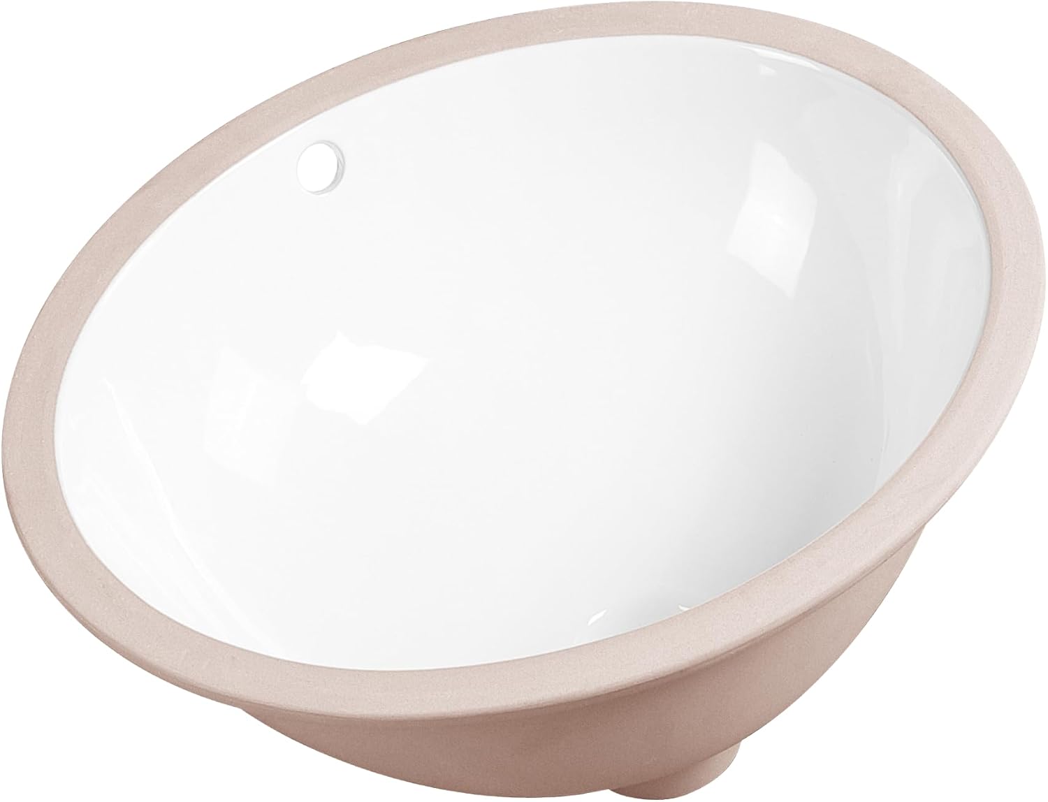 18.3" x 15.35" Oval Undermount Bathroom Sink, White Ceramic Glazed Basin