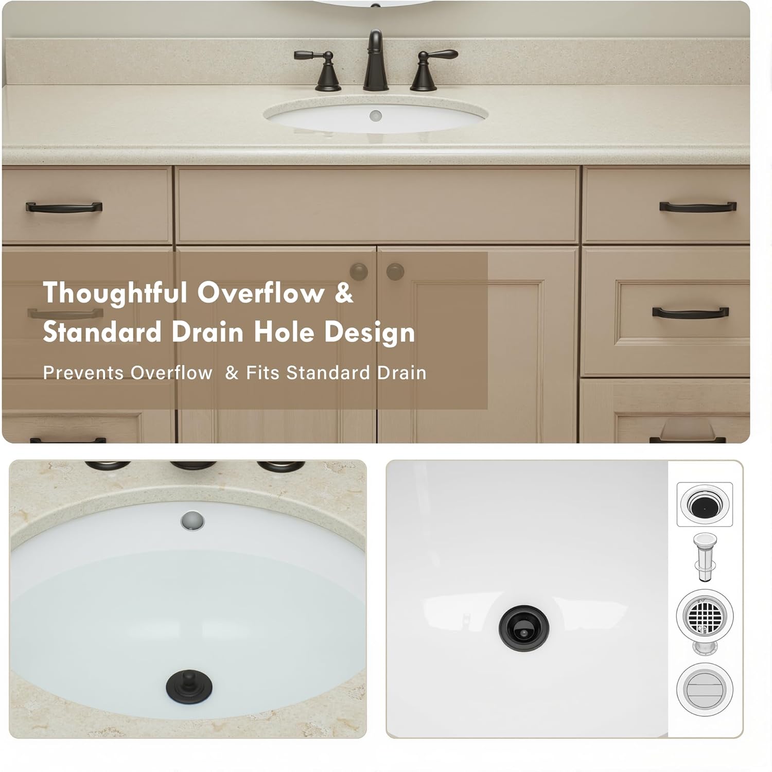 18.3" x 15.35" Oval Undermount Bathroom Sink, White Ceramic Glazed Basin