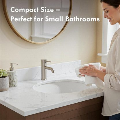 18.3" x 15.35" Oval Undermount Bathroom Sink, White Ceramic Glazed Basin