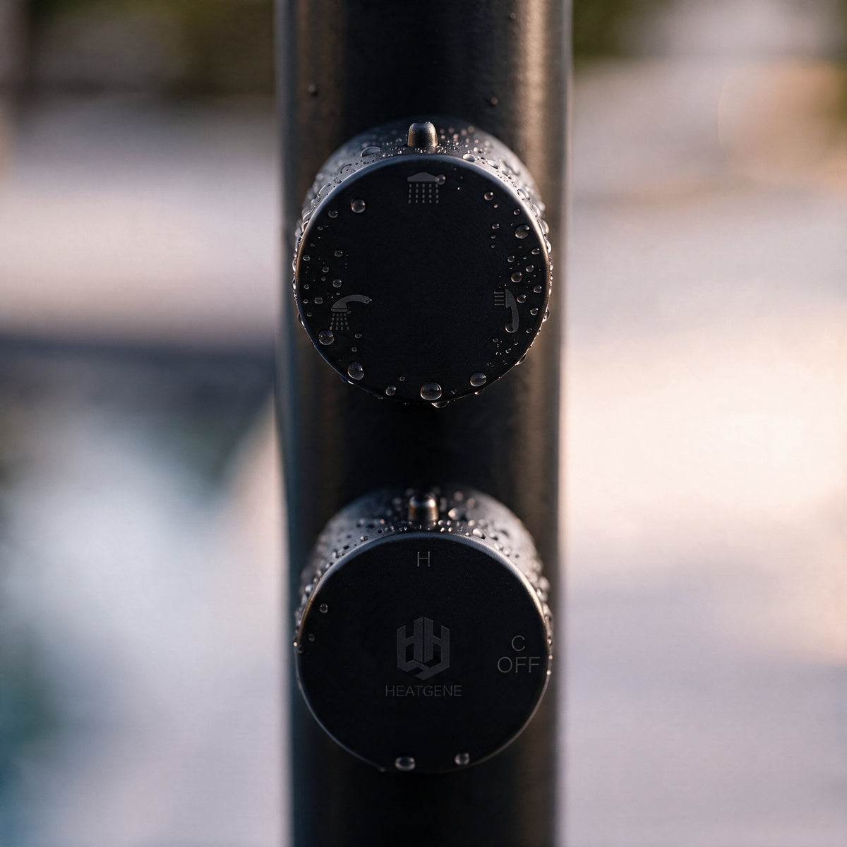 Outdoor Shower with Foot Spout Rinse Matte Black
