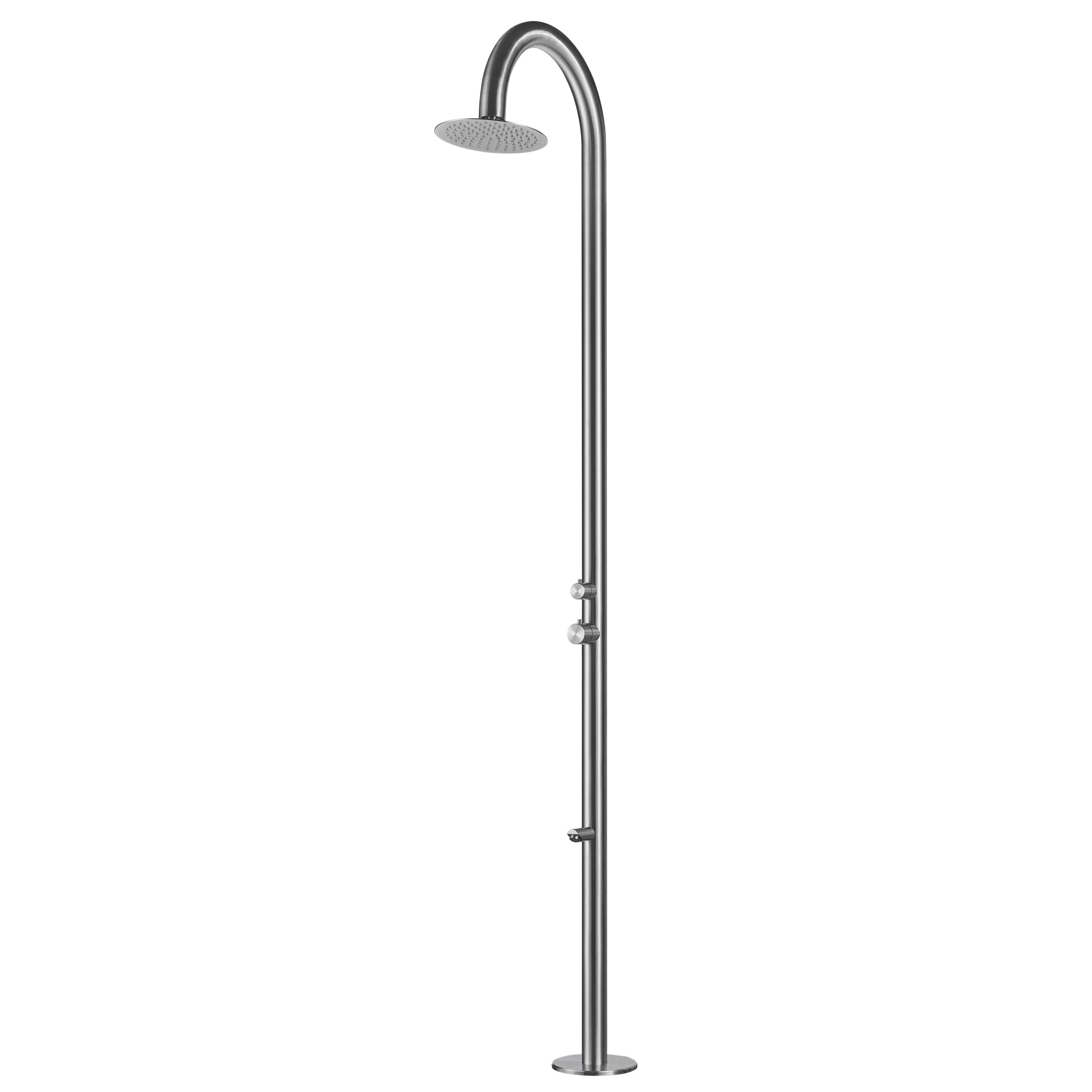 Outdoor Shower with Foot Spout Rinse Brushed