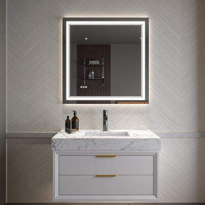 LED Bathroom Mirror – Anti-Fog, Dimmable Front & Backlit Wall Mirror 36” x 36"