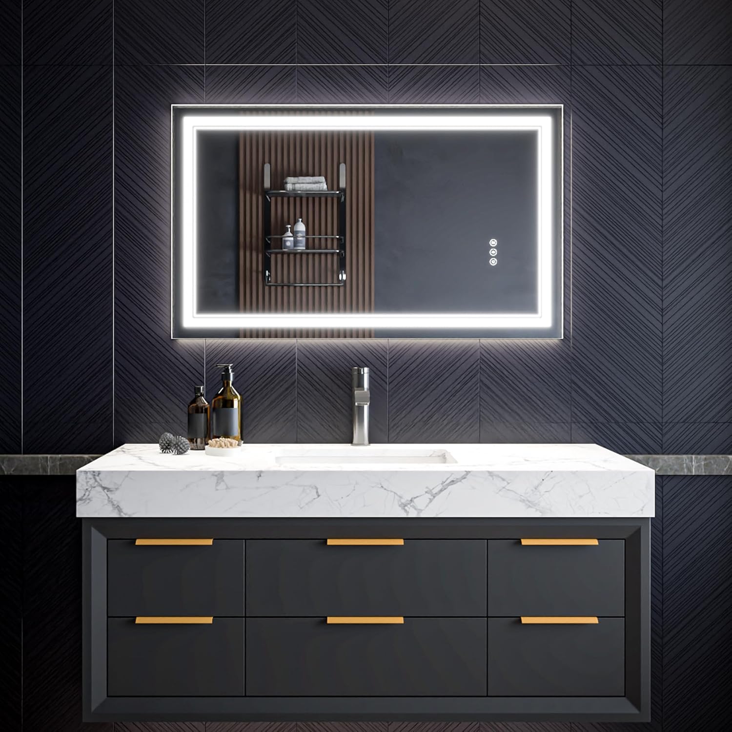 LED Bathroom Mirror – Anti-Fog, Dimmable Front & Backlit Wall Mirror 24” x 40"