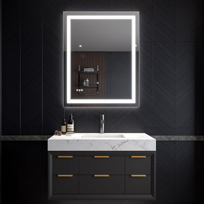 LED Bathroom Mirror – Anti-Fog, Dimmable Front & Backlit Wall Mirror 32” x 40"