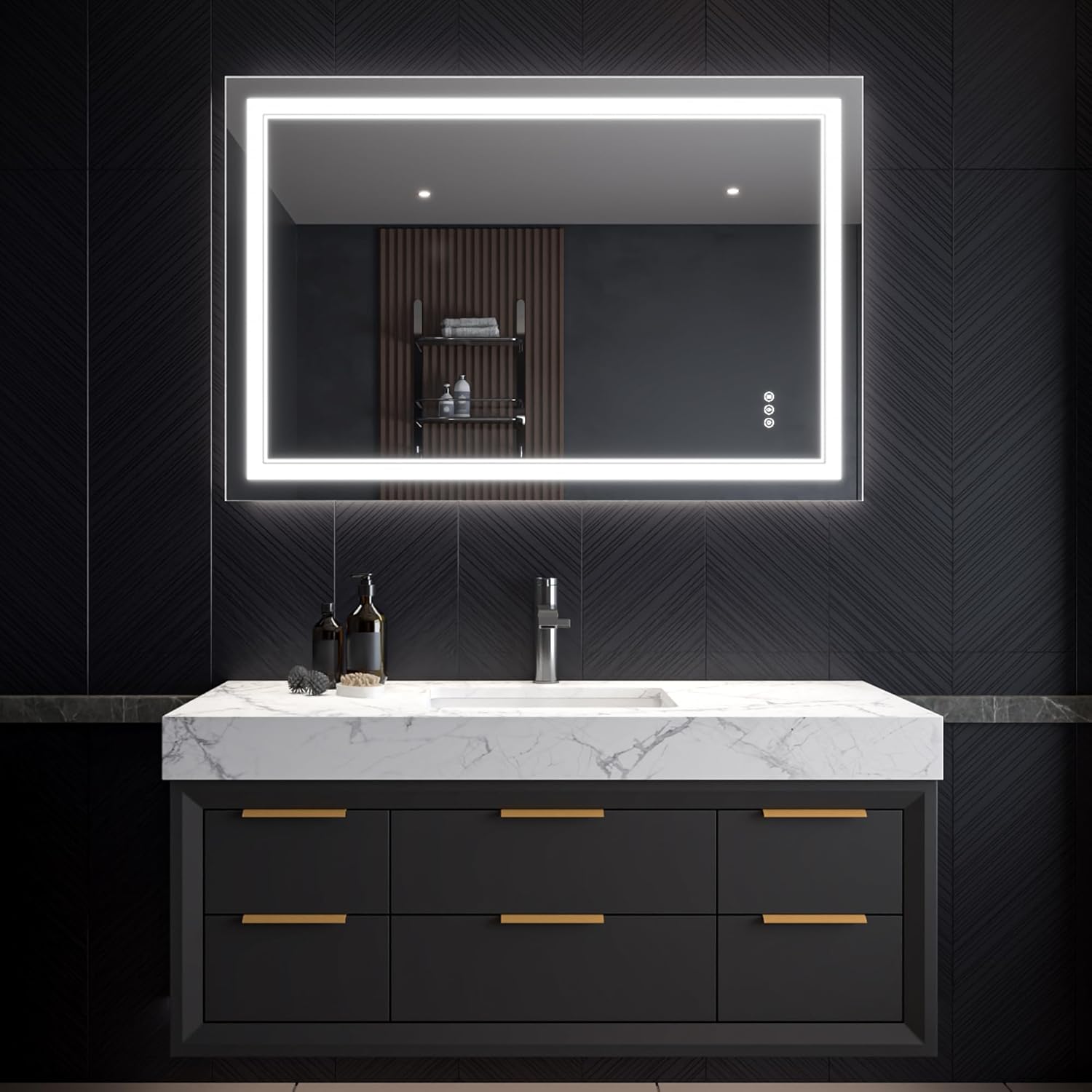 LED Bathroom Mirror – Anti-Fog, Dimmable Front & Backlit Wall Mirror 32” x 48"