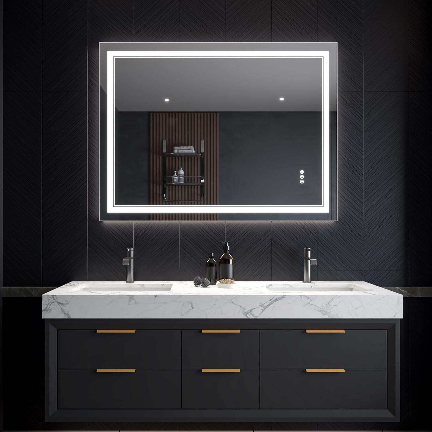 LED Bathroom Mirror – Anti-Fog, Dimmable Front & Backlit Wall Mirror 36” x 48"